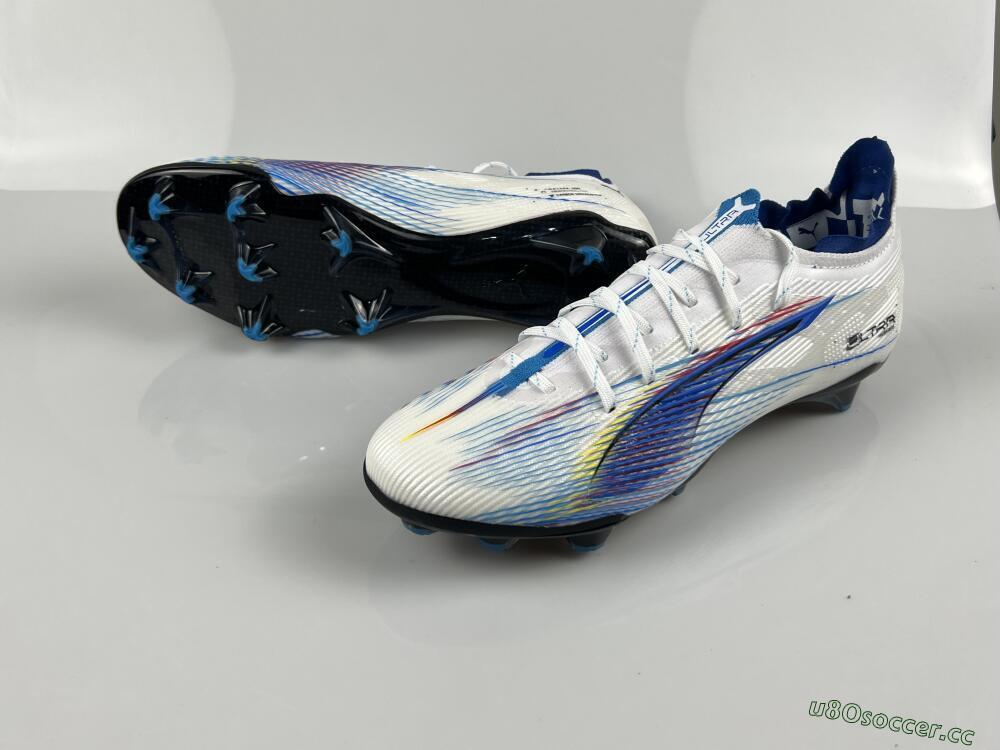 Men's Puma Ultra 5 Ultimate FG Firm Ground Low-Tops Football Boots - Blue/White/Black