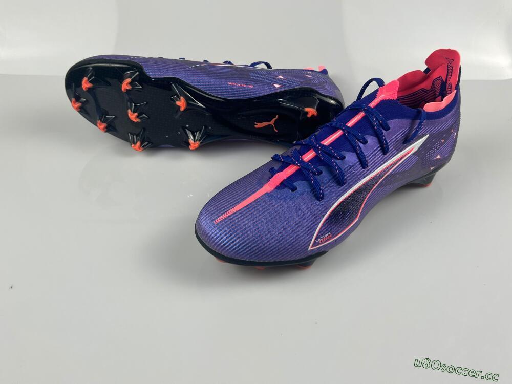 Men's Puma Ultra 5 Ultimate FG Firm Ground Low-Tops Football Boots - Blue/Pink/White