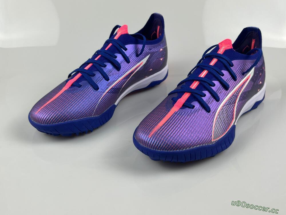 Men's Puma Ultra 5 Ultimate TF Artificial Turf Low-Tops Football Shoes - Purple/Red/White