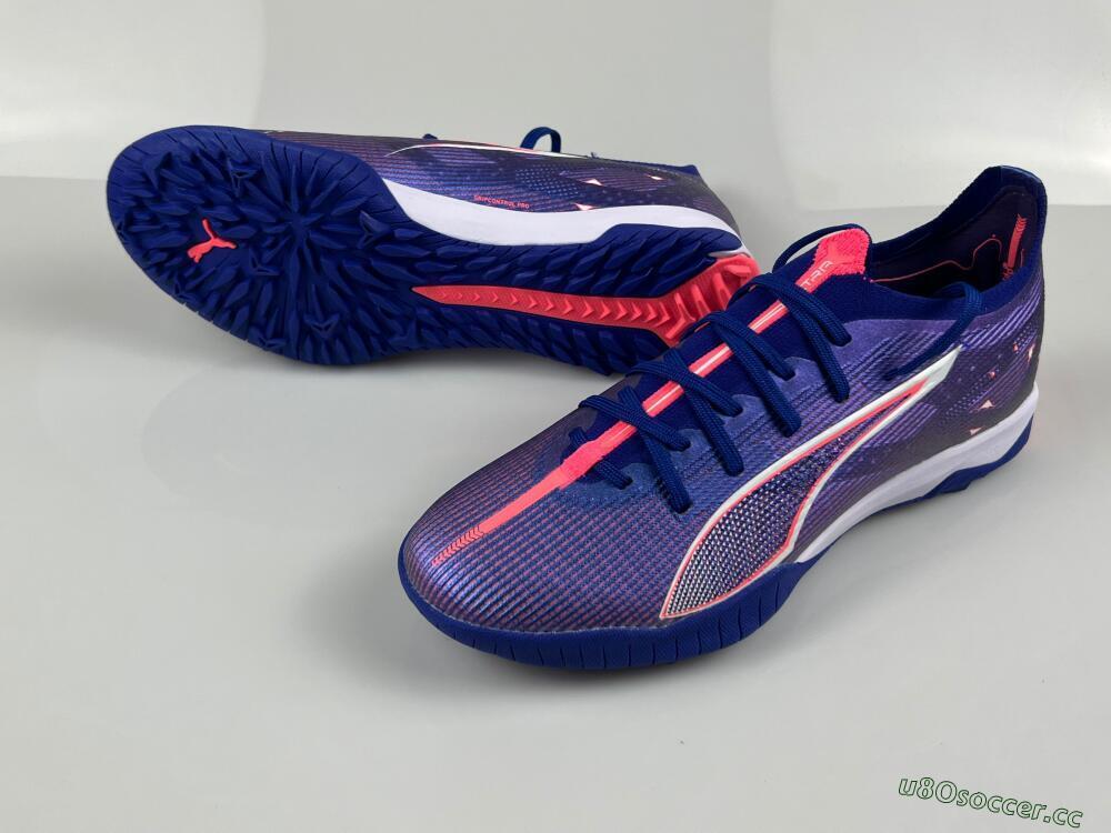 Men's Puma Ultra 5 Ultimate TF Artificial Turf Low-Tops Football Shoes - Purple/Red/White