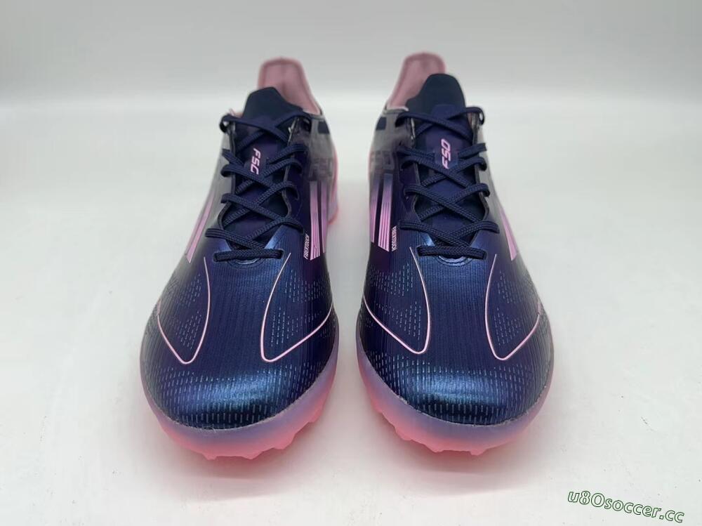 Men's Adidas F50 Elite TF Artificial Turf Low-Tops Football Shoes - Blue/Pink/White