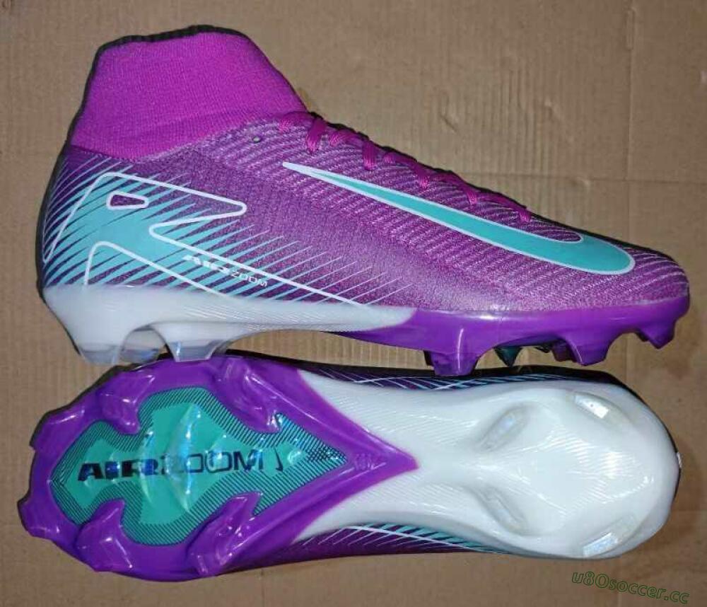 Men's Nike Air Zoom Mercurial Superfly 10 Elite FG Firm Ground High-Tops Football Boots - Purple/Green