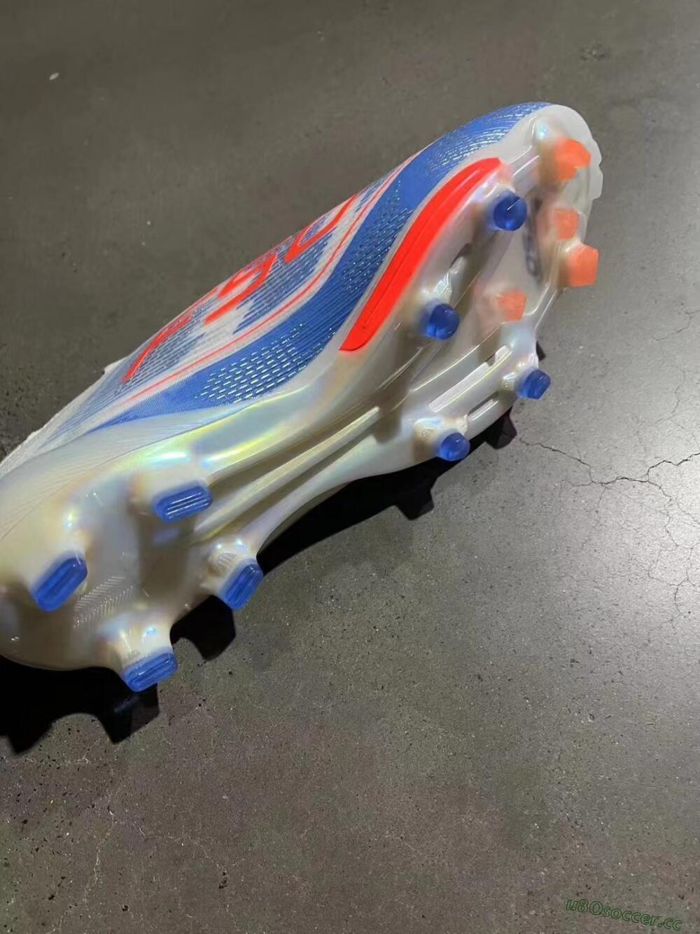 Unisex Adidas F50+ Lightstrike Pro Laceless FG Firm Ground Low-Tops Football Boots - White/Red/Blue