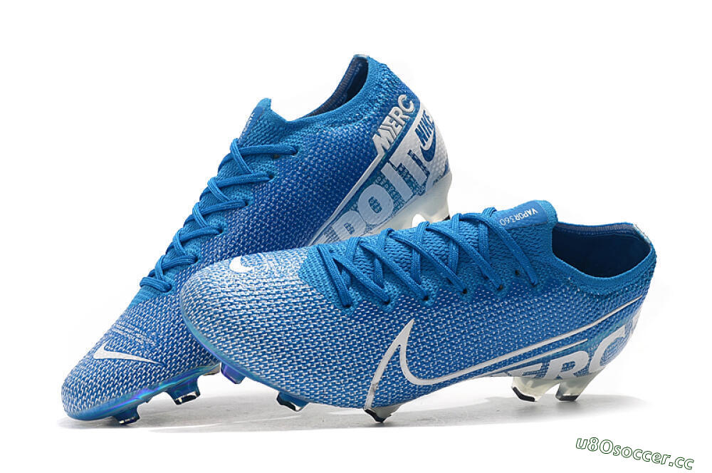 Unisex Nike Mercurial Vapor 13 Elite FG Firm Ground Low-Tops Football Boots - Blue/White 6