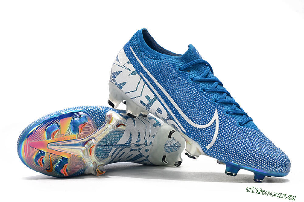 Unisex Nike Mercurial Vapor 13 Elite FG Firm Ground Low-Tops Football Boots - Blue/White 4