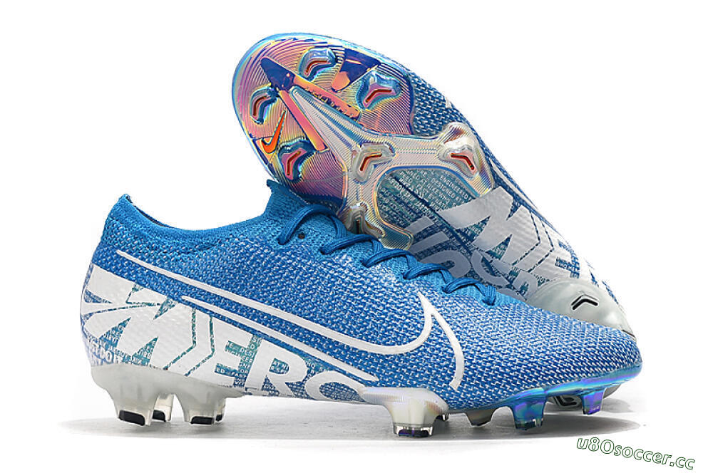 Unisex Nike Mercurial Vapor 13 Elite FG Firm Ground Low-Tops Football Boots - Blue/White 2