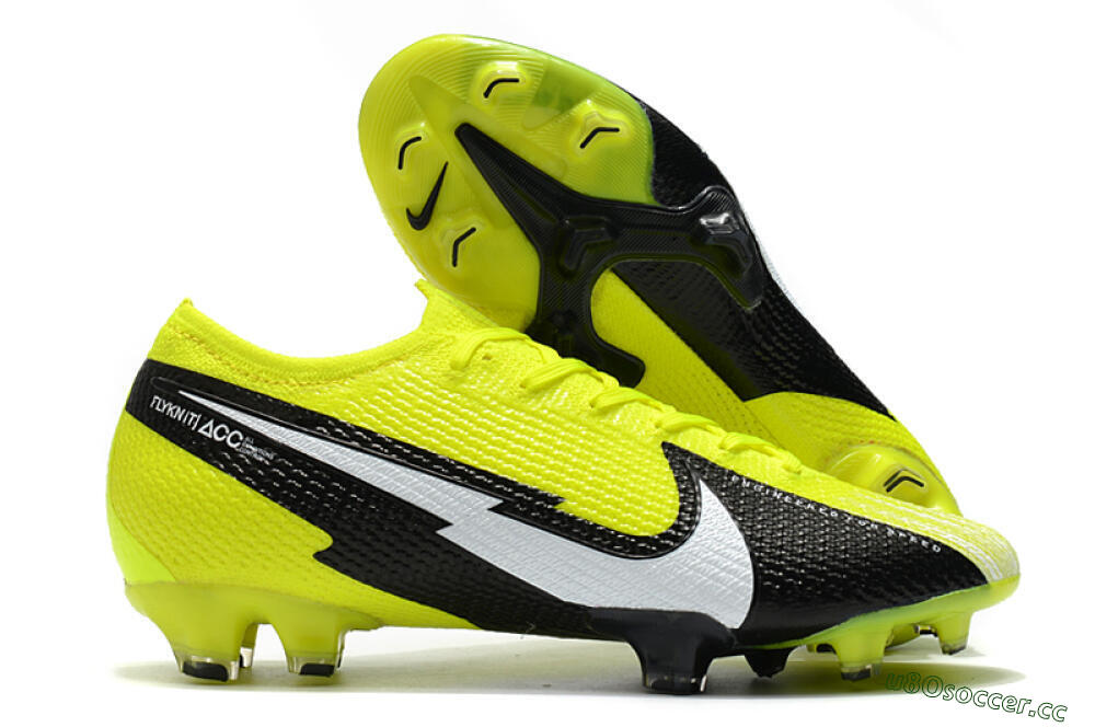 Men's Nike Mercurial Vapor 13 Elite FG Firm Ground Low-Tops Football Boots - Yellow/White/Black 2