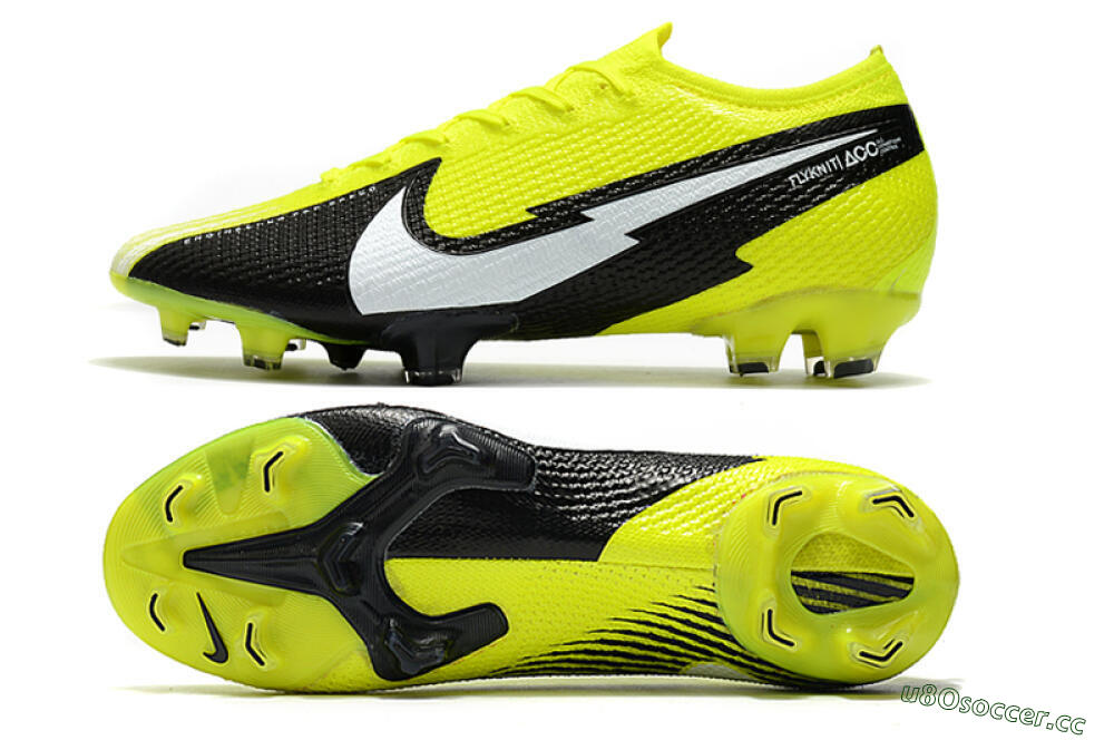 Men's Nike Mercurial Vapor 13 Elite FG Firm Ground Low-Tops Football Boots - Yellow/White/Black 1