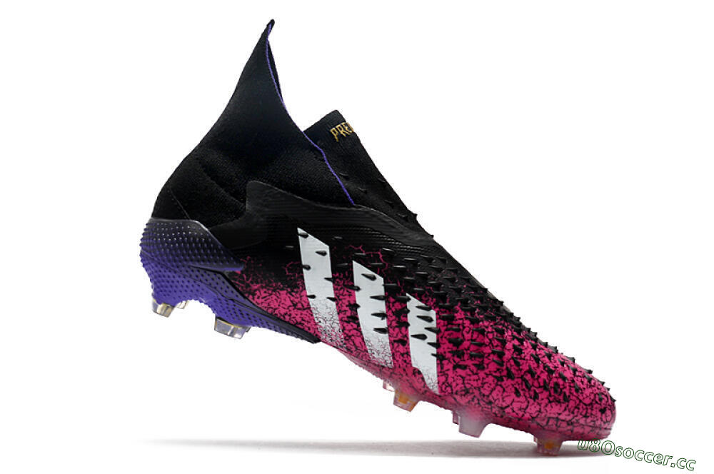 Men's Adidas Predator Freak+ Laceless FG Firm Ground High-Tops Football Boots - Black/White/Red 4