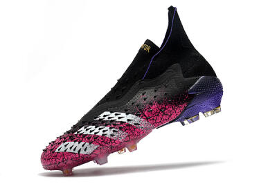 Men's Adidas Predator Freak+ Laceless FG Firm Ground High-Tops Football Boots - Black/White/Red