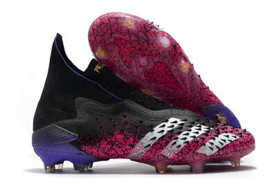 Men's Adidas Predator Freak+ Laceless FG Firm Ground High-Tops Football Boots - Black/White/Red