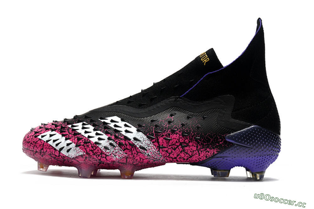 Men's Adidas Predator Freak+ Laceless FG Firm Ground High-Tops Football Boots - Black/White/Red 0