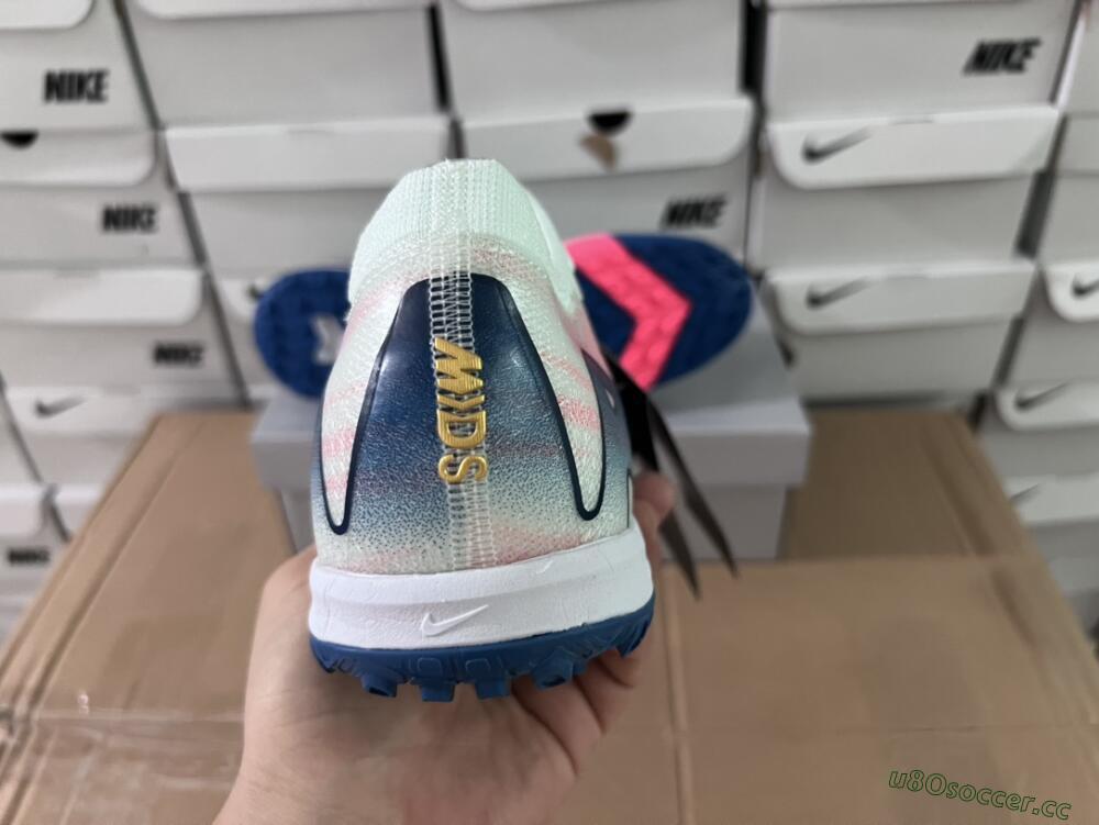 Unisex Nike Air Zoom Mercurial Vapor 16 Elite TF Artificial Turf Low-Tops Football Shoes - White/Pink/Blue