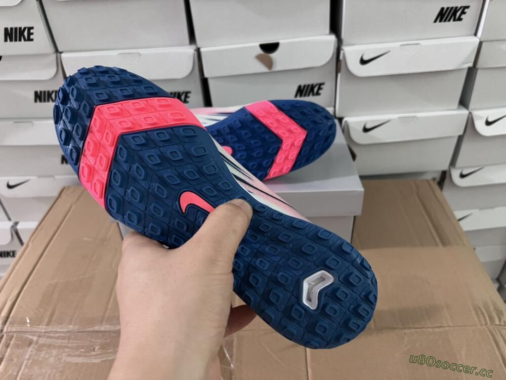 Unisex Nike Air Zoom Mercurial Vapor 16 Elite TF Artificial Turf Low-Tops Football Shoes - White/Pink/Blue