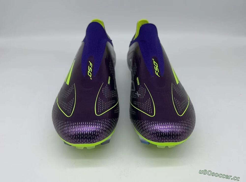 Men's Adidas F50+ Lightstrike Pro FG Firm Ground Low-Tops Football Boots - Purple/Yellow/Blue