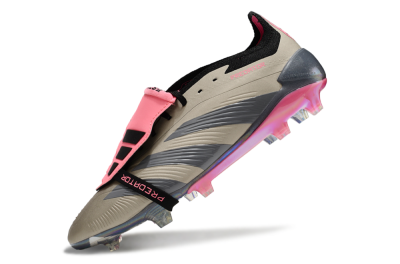 Men's Adidas Predator Elite Foldover Tongue FG Firm Ground Low-Tops Football Boots - Pink/Black/Silver/Gold