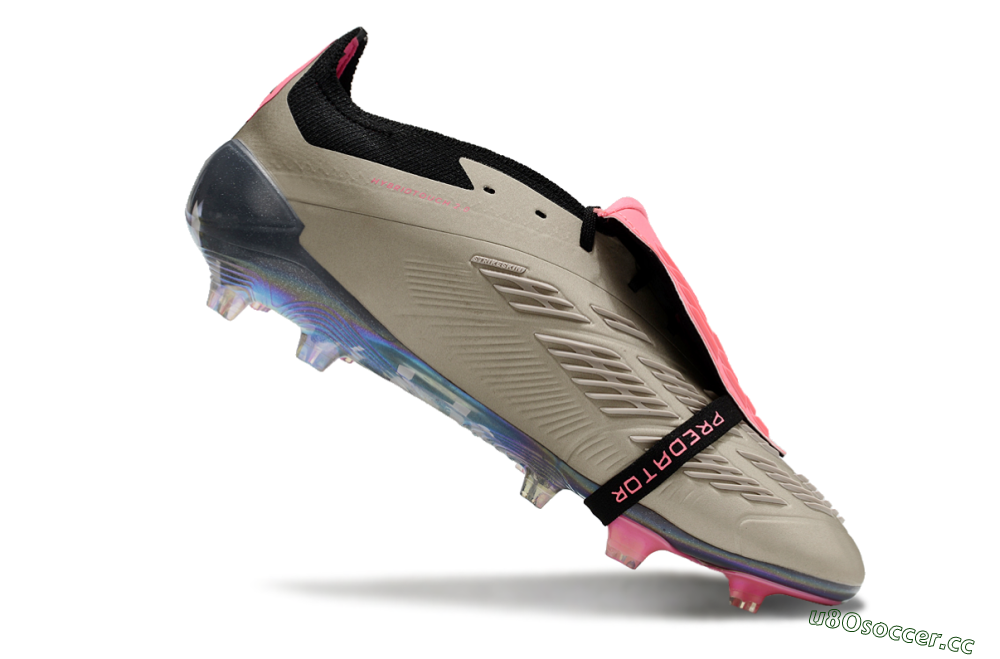 Men's Adidas Predator Elite Foldover Tongue FG Firm Ground Low-Tops Football Boots - Pink/Black/Silver/Gold 4