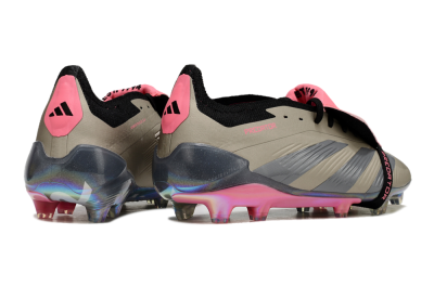 Men's Adidas Predator Elite Foldover Tongue FG Firm Ground Low-Tops Football Boots - Pink/Black/Silver/Gold