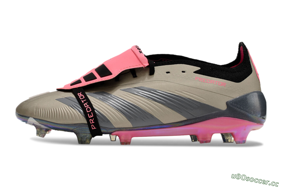 Men's Adidas Predator Elite Foldover Tongue FG Firm Ground Low-Tops Football Boots - Pink/Black/Silver/Gold 0