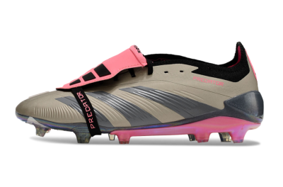 Men's Adidas Predator Elite Foldover Tongue FG Firm Ground Low-Tops Football Boots - Pink/Black/Silver/Gold