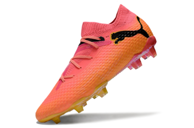 Men's Puma Future Ultimate FG Firm Ground Low-Tops Football Boots - Pink/Yellow/Black