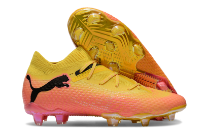 Men's Puma Future Ultimate FG Firm Ground Low-Tops Football Boots - Pink/Yellow/Black