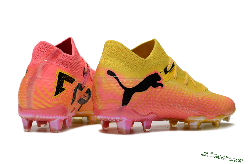 Men's Puma Future Ultimate FG Firm Ground Low-Tops Football Boots - Pink/Yellow/Black 6