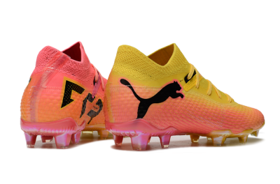 Men's Puma Future Ultimate FG Firm Ground Low-Tops Football Boots - Pink/Yellow/Black