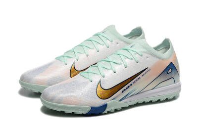 Men's Nike Air Zoom Mercurial Vapor 16 Elite TF Artificial Turf Low-Tops Football Shoes - Jade/Blue/Gold