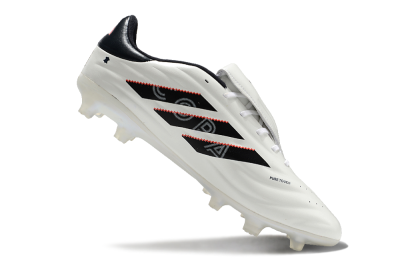 Men's Adidas Copa Pure 2 Elite FG Firm Ground Low-Tops Football Boots - White/Black/Red