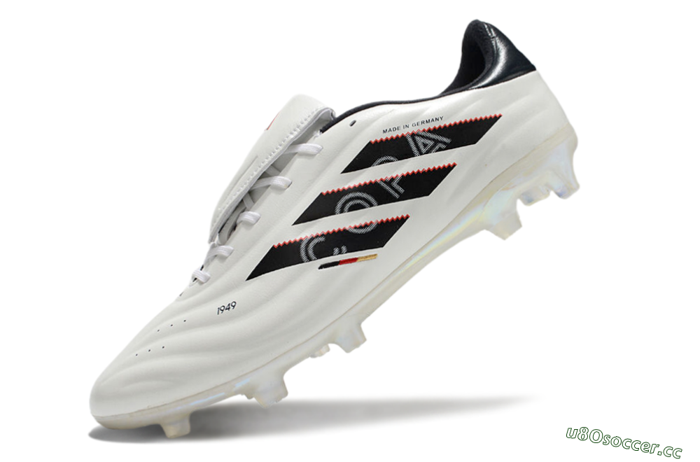 Men's Adidas Copa Pure 2 Elite FG Firm Ground Low-Tops Football Boots - White/Black/Red 5