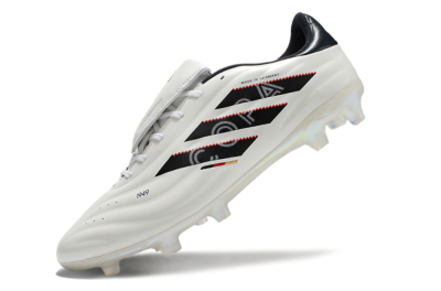 Men's Adidas Copa Pure 2 Elite FG Firm Ground Low-Tops Football Boots - White/Black/Red