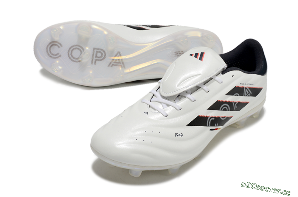 Men's Adidas Copa Pure 2 Elite FG Firm Ground Low-Tops Football Boots - White/Black/Red 3