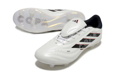 Men's Adidas Copa Pure 2 Elite FG Firm Ground Low-Tops Football Boots - White/Black/Red