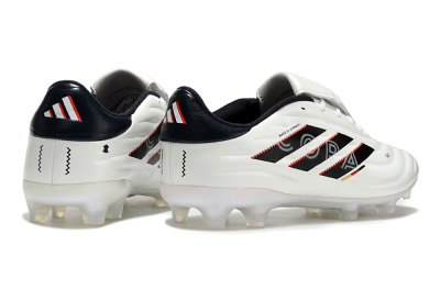 Men's Adidas Copa Pure 2 Elite FG Firm Ground Low-Tops Football Boots - White/Black/Red