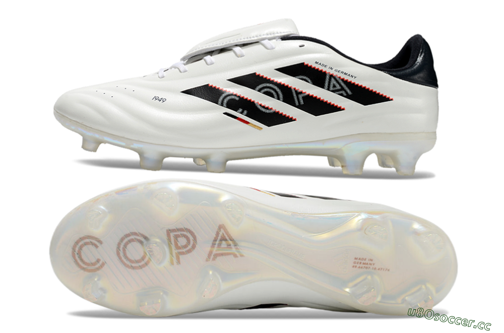 Men's Adidas Copa Pure 2 Elite FG Firm Ground Low-Tops Football Boots - White/Black/Red 1