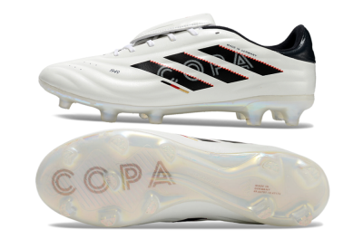 Men's Adidas Copa Pure 2 Elite FG Firm Ground Low-Tops Football Boots - White/Black/Red