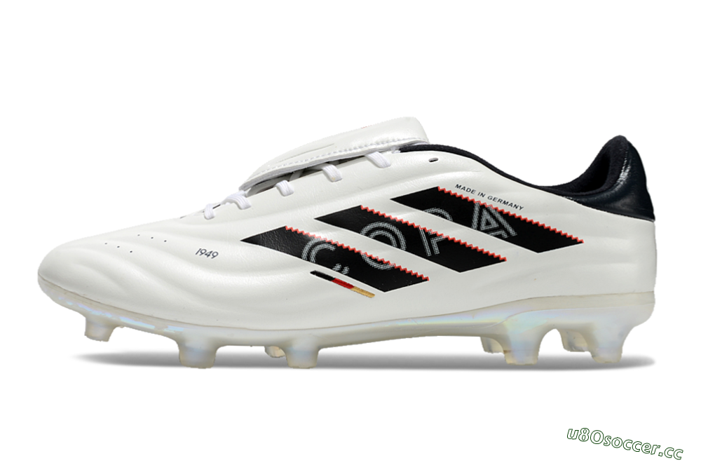 Men's Adidas Copa Pure 2 Elite FG Firm Ground Low-Tops Football Boots - White/Black/Red 0