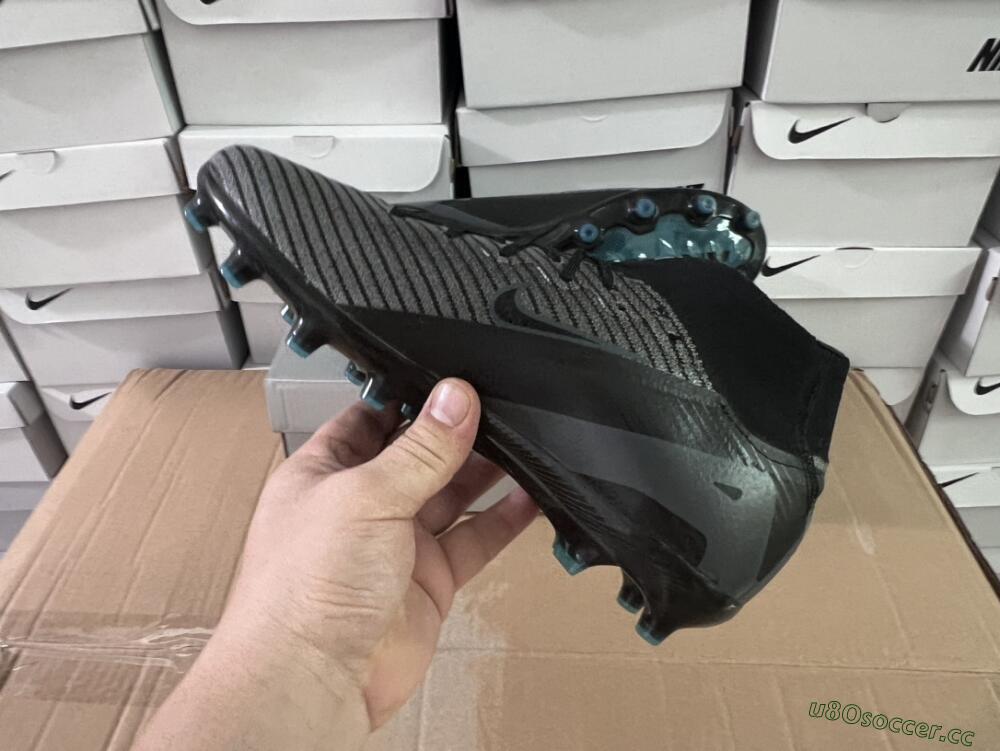Unisex Nike Air Zoom Mercurial Superfly 10 Elite AG Artificial Grass High-Tops Football Boots - Blue/Silver/Jade