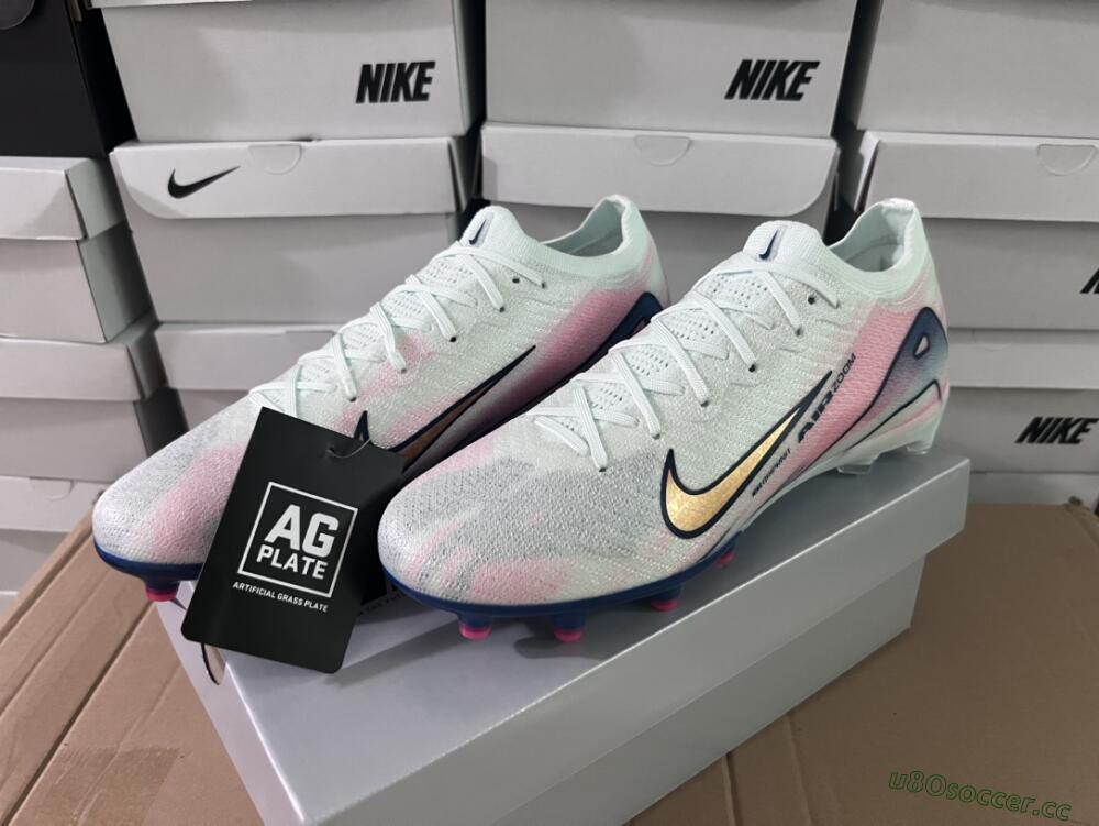 Unisex Nike Air Zoom Mercurial Vapor 16 Elite AG Artificial Grass Low-Tops Football Boots - Jade/Yellow/Pink/Blue