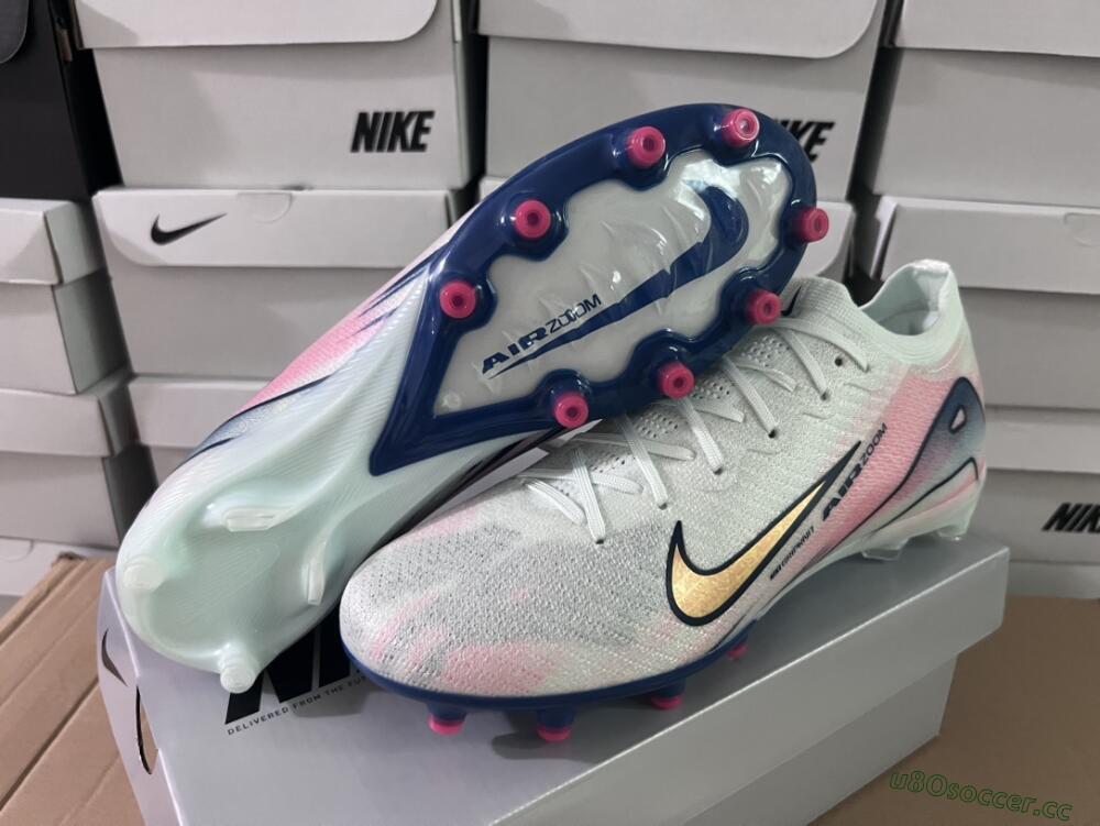 Unisex Nike Air Zoom Mercurial Vapor 16 Elite AG Artificial Grass Low-Tops Football Boots - Jade/Yellow/Pink/Blue