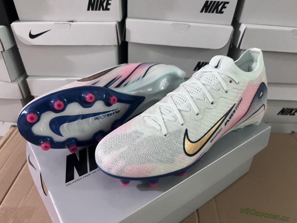 Unisex Nike Air Zoom Mercurial Vapor 16 Elite AG Artificial Grass Low-Tops Football Boots - Jade/Yellow/Pink/Blue