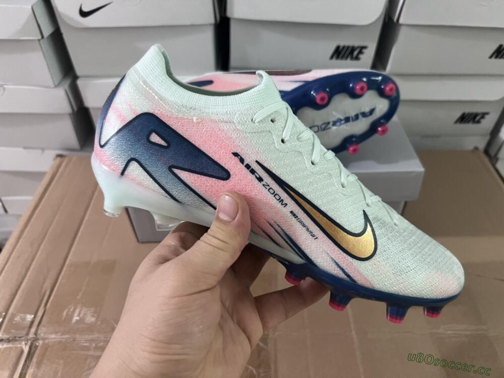 Unisex Nike Air Zoom Mercurial Vapor 16 Elite AG Artificial Grass Low-Tops Football Boots - Jade/Yellow/Pink/Blue