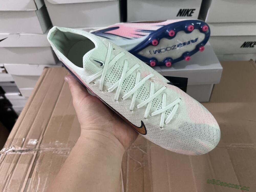 Unisex Nike Air Zoom Mercurial Vapor 16 Elite AG Artificial Grass Low-Tops Football Boots - Jade/Yellow/Pink/Blue