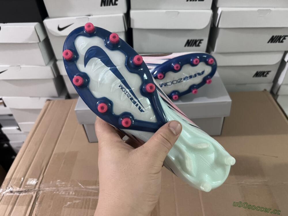 Unisex Nike Air Zoom Mercurial Vapor 16 Elite AG Artificial Grass Low-Tops Football Boots - Jade/Yellow/Pink/Blue