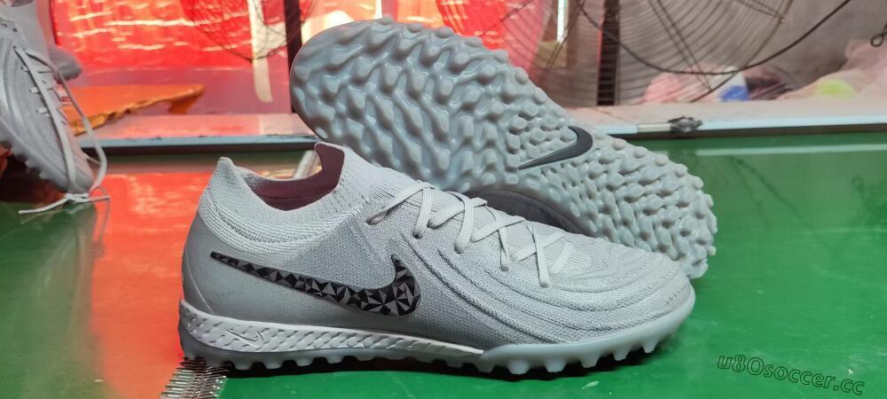 Men's Nike Phantom GX 2 Elite TF Artificial Turf Low-Tops Football Shoes - Grey/Black