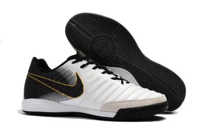 Men's Nike Tiempo Ligera 4 IC Indoor & Futsal Low-Tops Football Shoes - White/Black/Gold