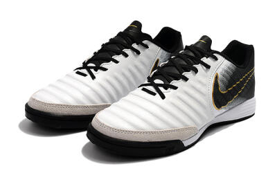 Men's Nike Tiempo Ligera 4 IC Indoor & Futsal Low-Tops Football Shoes - White/Black/Gold
