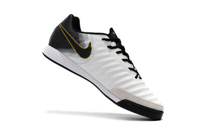 Men's Nike Tiempo Ligera 4 IC Indoor & Futsal Low-Tops Football Shoes - White/Black/Gold