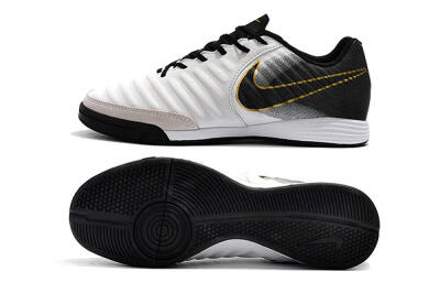 Men's Nike Tiempo Ligera 4 IC Indoor & Futsal Low-Tops Football Shoes - White/Black/Gold